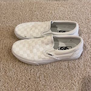 White checkered print vans
